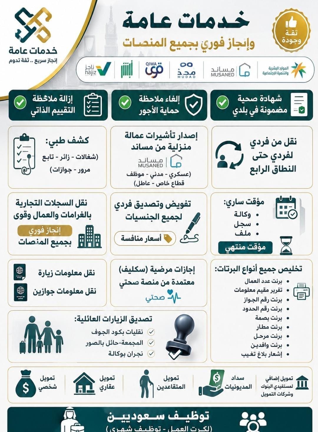 جميع الخدمات العامة