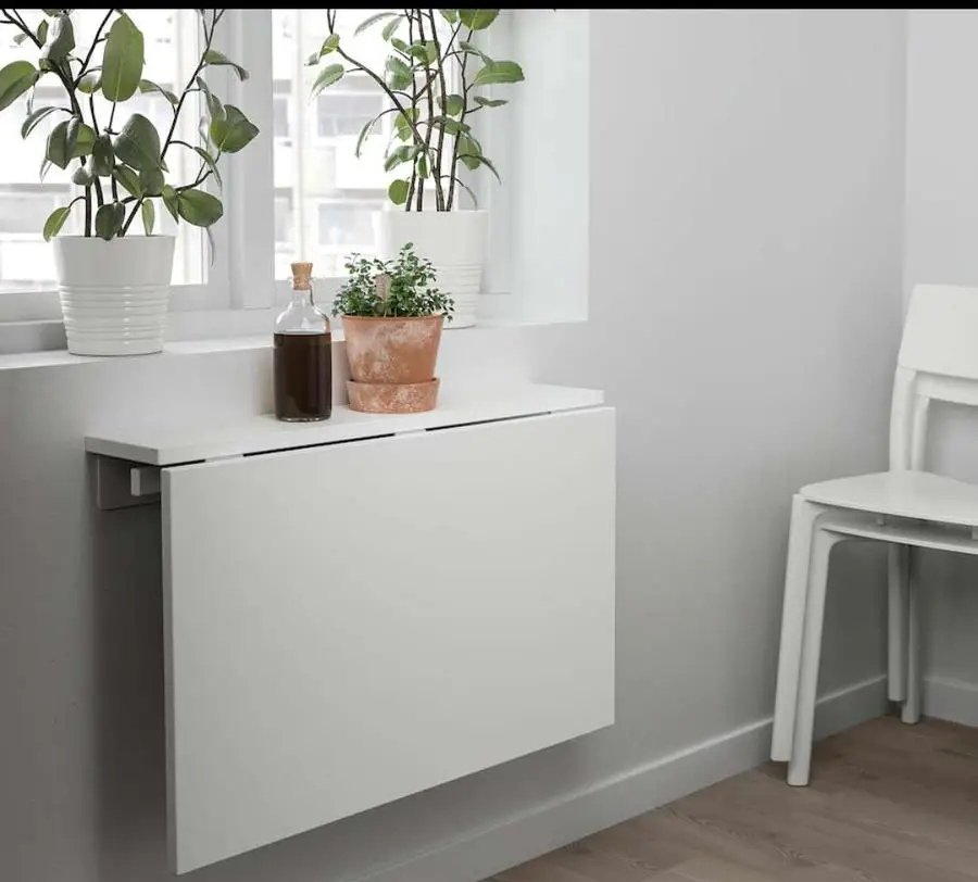 طاولة ايكيا بيضاء قابلة للطي حي النرجس