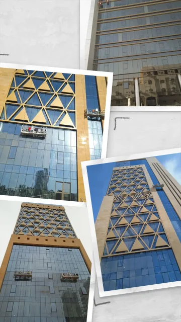 تنظيف واجهات زجاج