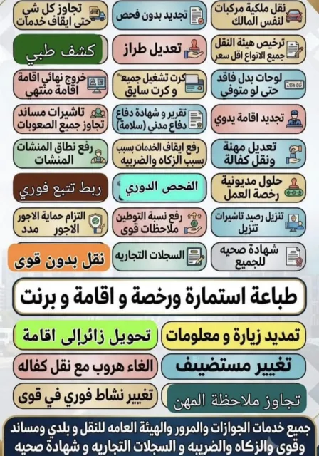 شغال  مرور فحص طبي جوازات